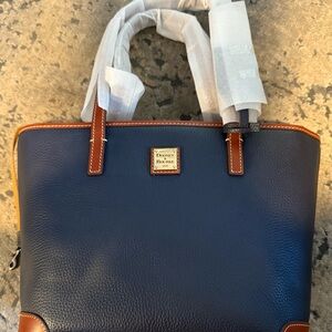 Dooney & Bourke Blue and Tan Briefcase